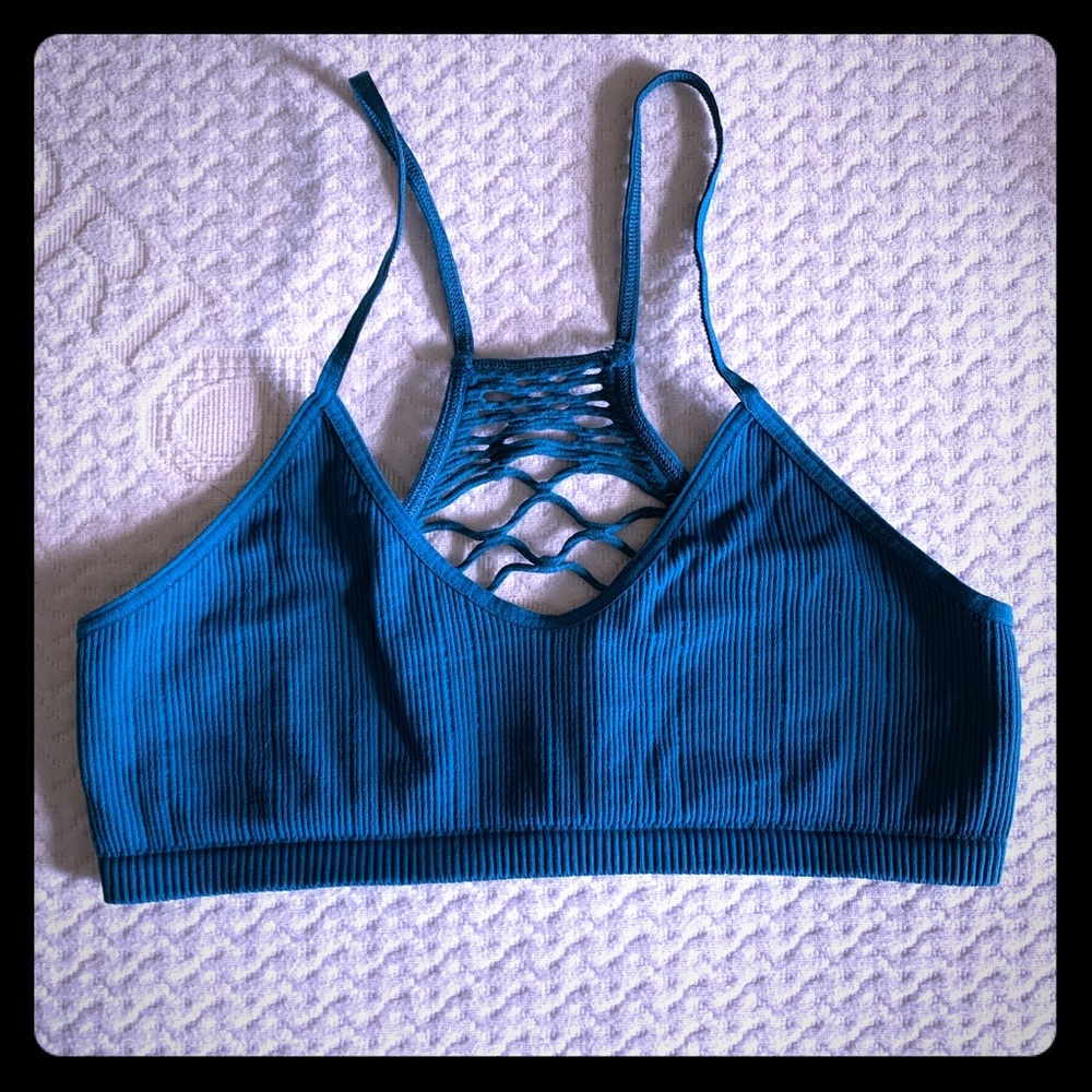 Teal Sports Bra with Back Design by Intimately